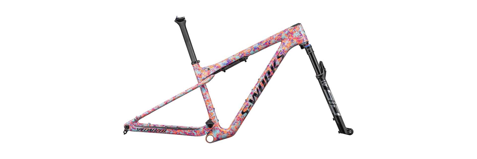 2023 Specialized S-Works Epic World Cup 29" Mountain Frameset - X-Small, GLOSS LAGOON BLUE / PURPLE ORCHID / BLAZE IMPASTO