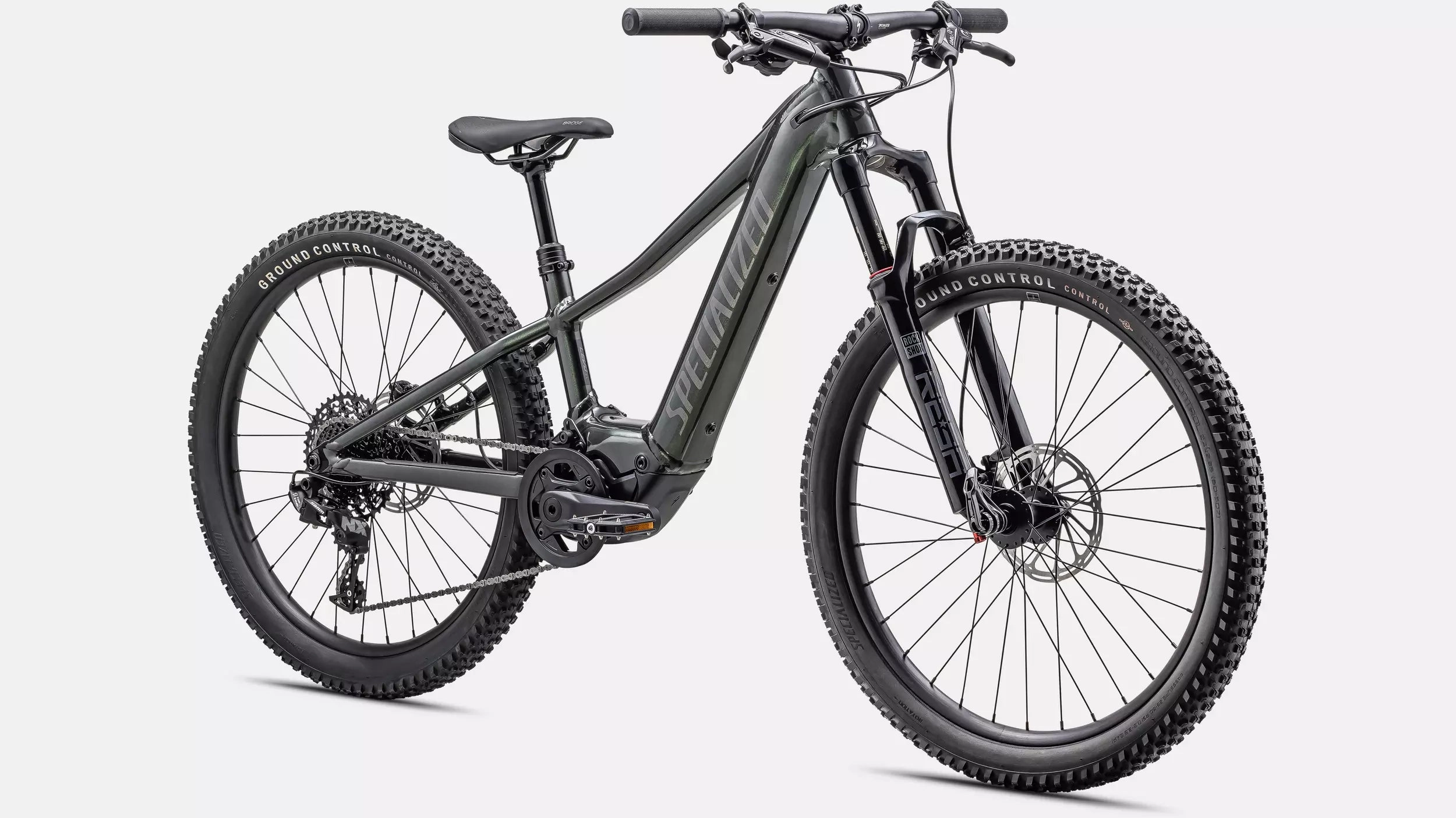 2023 Specialized Turbo Levo SL Kids 29" Alloy Mountain Bike - GLOSS OAK GREEN METALLIC / LIMESTONE / SATIN SMOKE