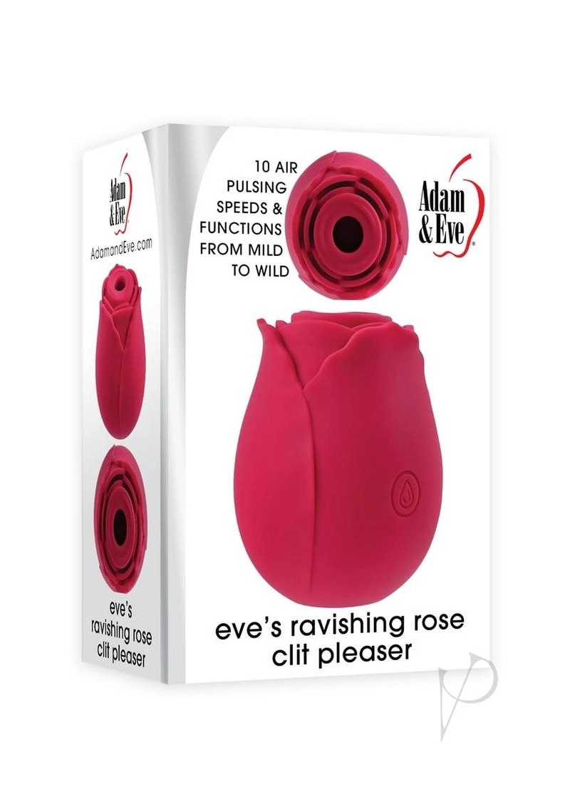 Adam & Eve Eve's Ravishing Rose Clit Pleaser Silicone Rechargeable Stimulator - Red