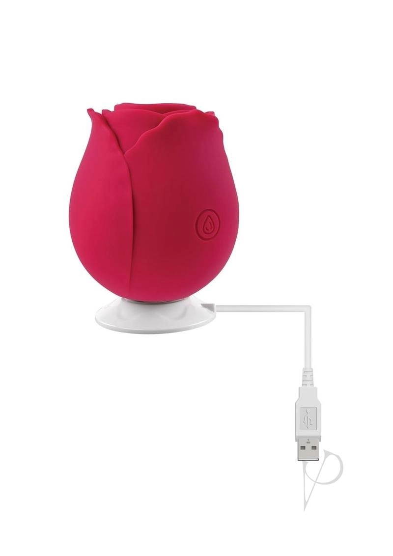 Adam & Eve Eve's Ravishing Rose Clit Pleaser Silicone Rechargeable Stimulator - Red
