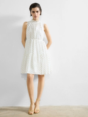 Arlo Jacquard Lurex Dot Tiered Dress