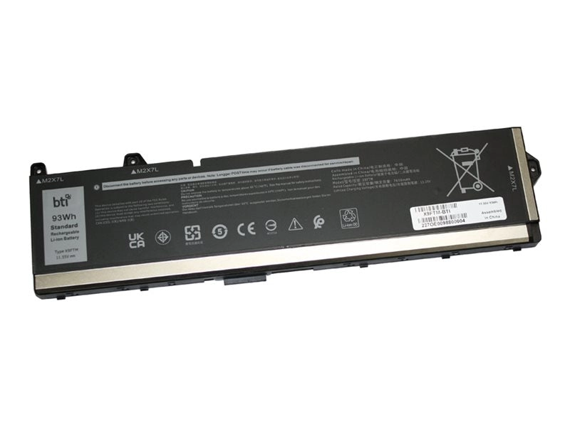BTI - Notebook battery (equivalent to: Dell X9FTM) - lithium ion - 6-cell - 8050 mAh - 93 Wh X9FTM-BTI