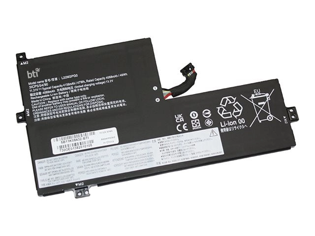 BTI - Notebook battery (equivalent to: Lenovo 5B11K08432) - 11.52 V - lithium ion - 3-cell - 4080 mAh - 47 Wh 5B11K08432-BTI