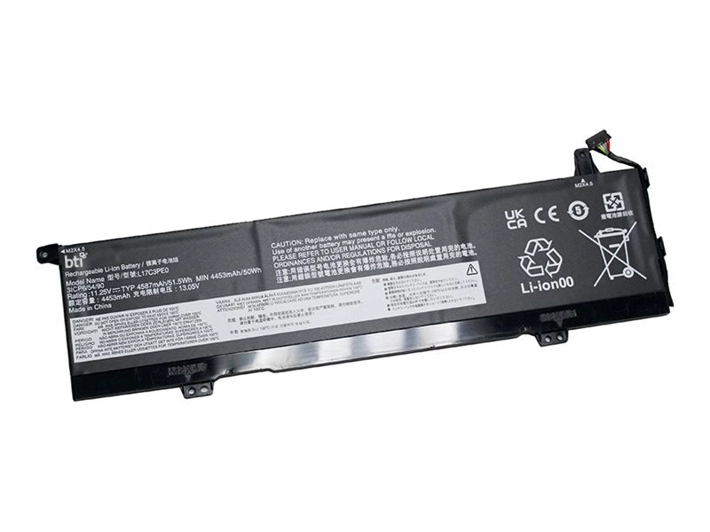 BTI - Notebook battery (equivalent to: Lenovo L17C3PE0) - lithium ion - 3-cell - 4580 mAh - 51.5 Wh L17C3PE0-BTI