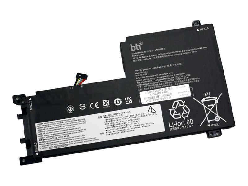 BTI - Notebook battery (equivalent to: Lenovo L19C3PF4) - lithium ion - 3-cell - 3960 mAh - 44 Wh L19C3PF4-BTI