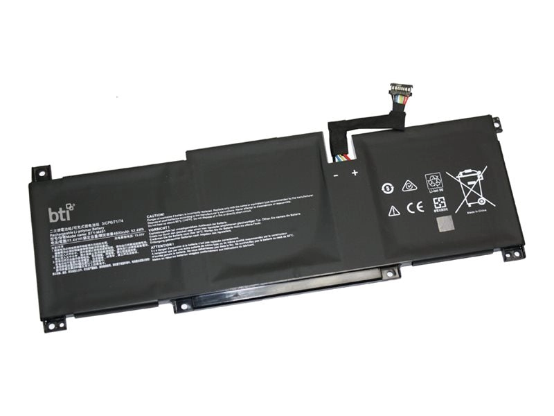 BTI - Notebook battery (equivalent to: MSI BTY-M491) - lithium ion - 3-cell - 4600 mAh - 52.4 Wh BTY-M491-B-BTI