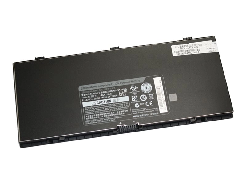 BTI - Notebook battery (equivalent to: Razer RC81-0112, Razer AHA44128036) - lithium ion - 4-cell - 2800 mAh - 41.44 Wh RC81-0112-BTI