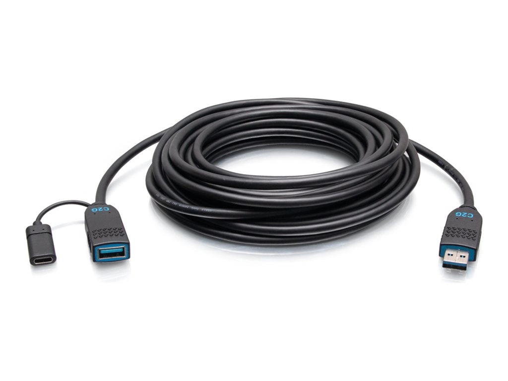 C2G 100ft (30.5m) C2G Performance Series USB-A Male to USB-A Female Active Optical Extension Cable (AOC) - 3.2 Gen 2 (10Gbps) C2G30082