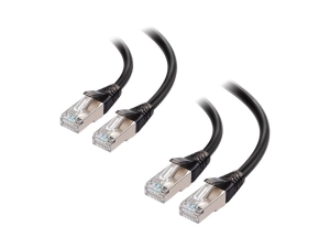 Cable Matters - Patch cable - RJ-45 (M) to RJ-45 (M) - 10 ft - S/FTP - CAT 8 - CM - snagless - black (pack of 2) 160051-BLK-10X2