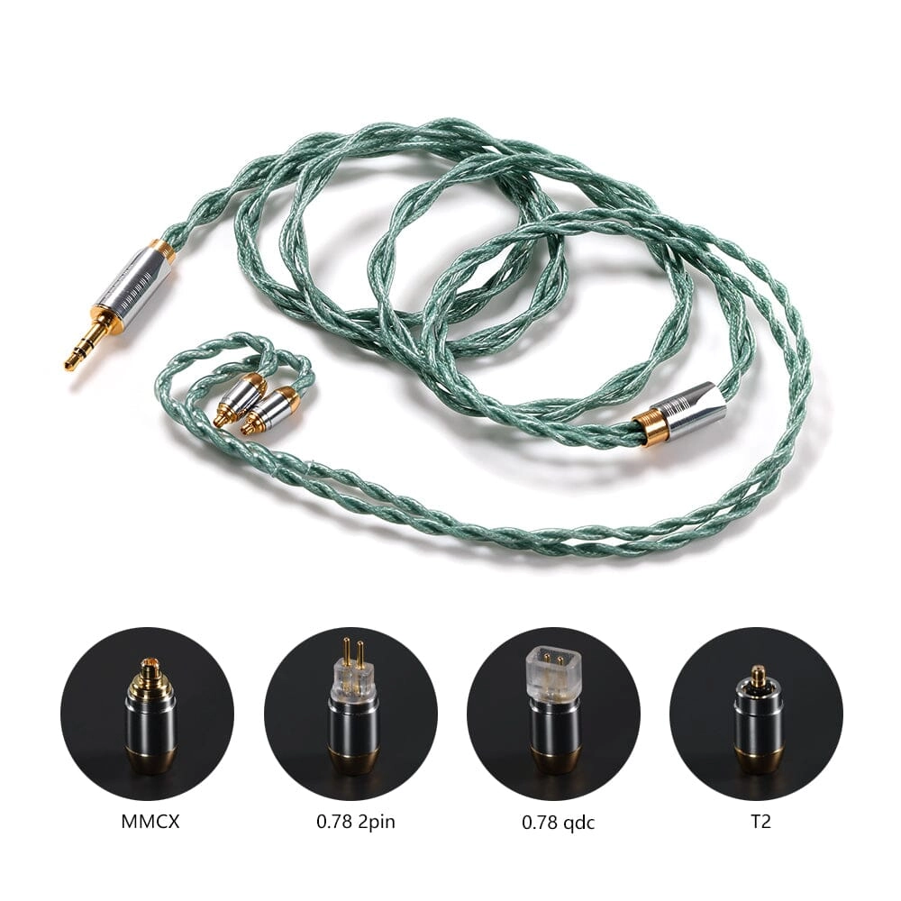 DD ddHiFi BC125A OCC Silver-Plated Litz Structure Earphone Cable 3.5mm Plug - MMCX /2Pin 0.78 /QDC /T2