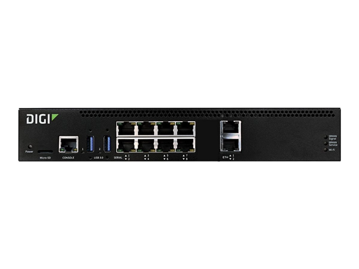 Digi Connect EZ 8 - Device server - EU power cord - with 1-year Digi LifeCycle Assurance - 8 ports - 1GbE, RS-232 - rack-mountable EZ08-A100-EU