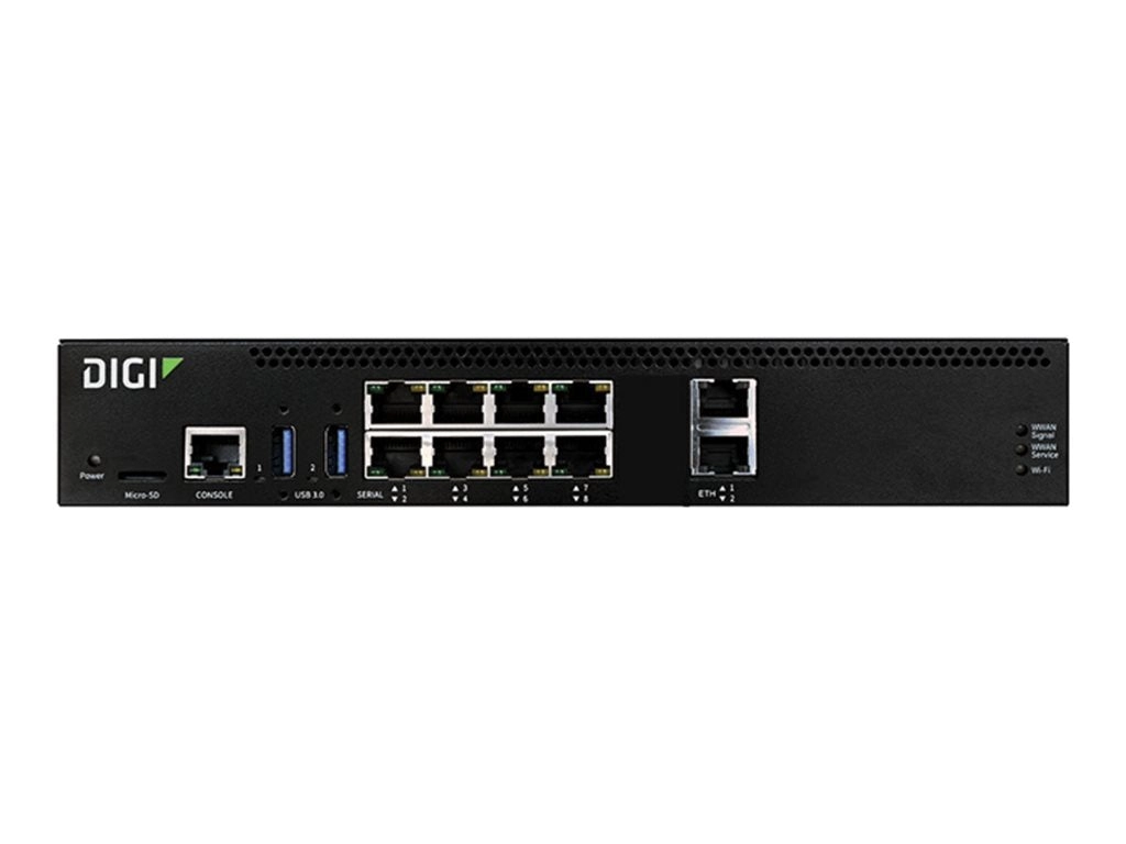 Digi Connect EZ 8 - Device server - EU power cord - with 1-year Digi LifeCycle Assurance - 8 ports - 1GbE, RS-232 - rack-mountable EZ08-A100-EU