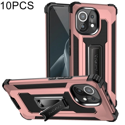 For Xiaomi Mi 11 10 PCS Knight Jazz PC TPU Shockproof Protective Case with Foldable