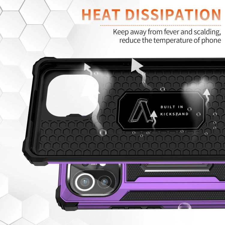 For Xiaomi Mi 11 10 PCS Knight Jazz PC TPU Shockproof Protective Case with Foldable
