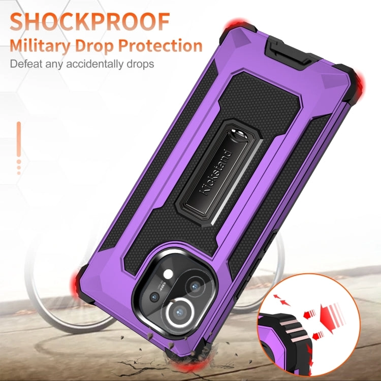 For Xiaomi Mi 11 10 PCS Knight Jazz PC TPU Shockproof Protective Case with Foldable