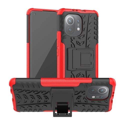 For Xiaomi Mi 11 Tire Texture Shockproof TPU PC Protective Case with