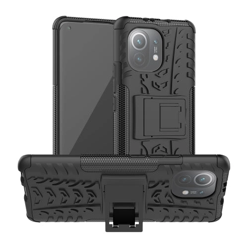 For Xiaomi Mi 11 Tire Texture Shockproof TPU PC Protective Case with