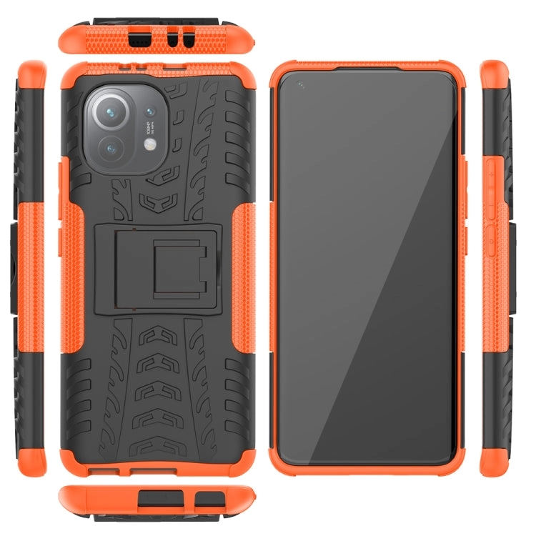 For Xiaomi Mi 11 Tire Texture Shockproof TPU PC Protective Case with