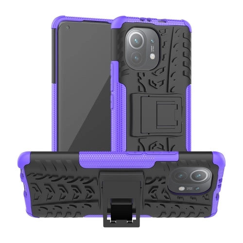 For Xiaomi Mi 11 Tire Texture Shockproof TPU PC Protective Case with