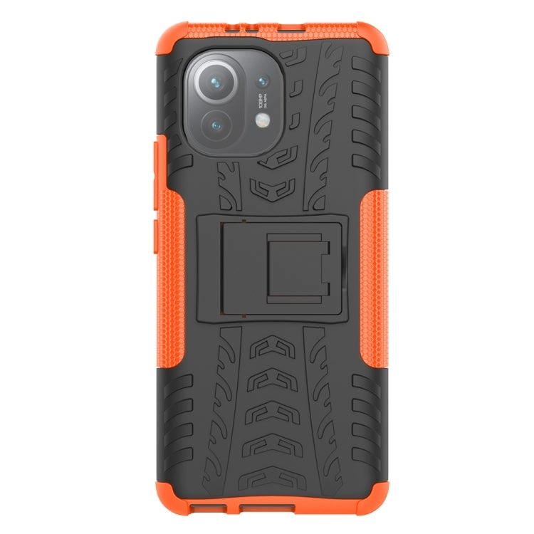 For Xiaomi Mi 11 Tire Texture Shockproof TPU PC Protective Case with