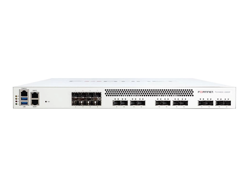 Fortinet FortiADC 2200F - Application accelerator - with 1 year FortiCare Premium Support   1 year FortiADC AI Security Bundle FAD-2200F-BDL-732-12
