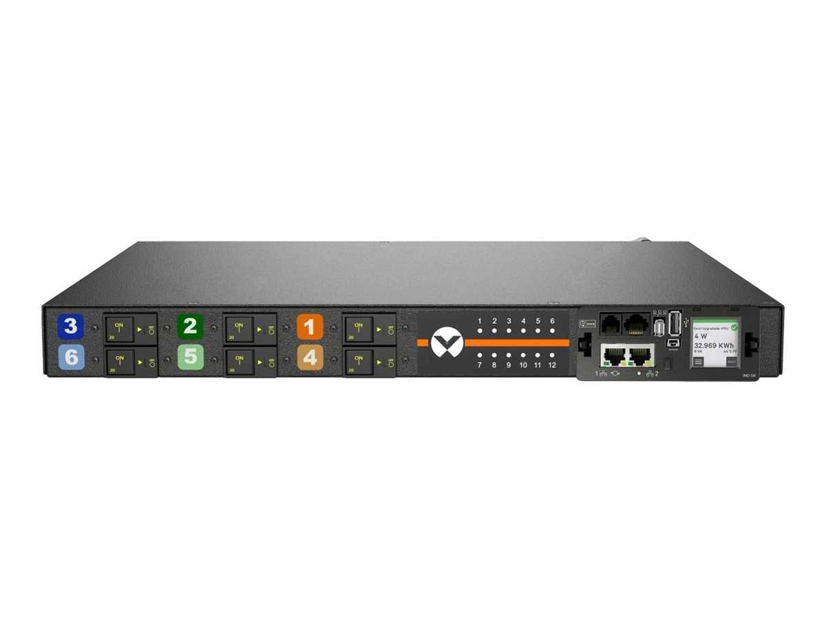 Geist Switched Outlet Level Monitoring MNU5M1R6-12CF13-3TL56A0H10-S - Power distribution unit (rack-mountable) - AC 200-240/346-415 VP7N31A4