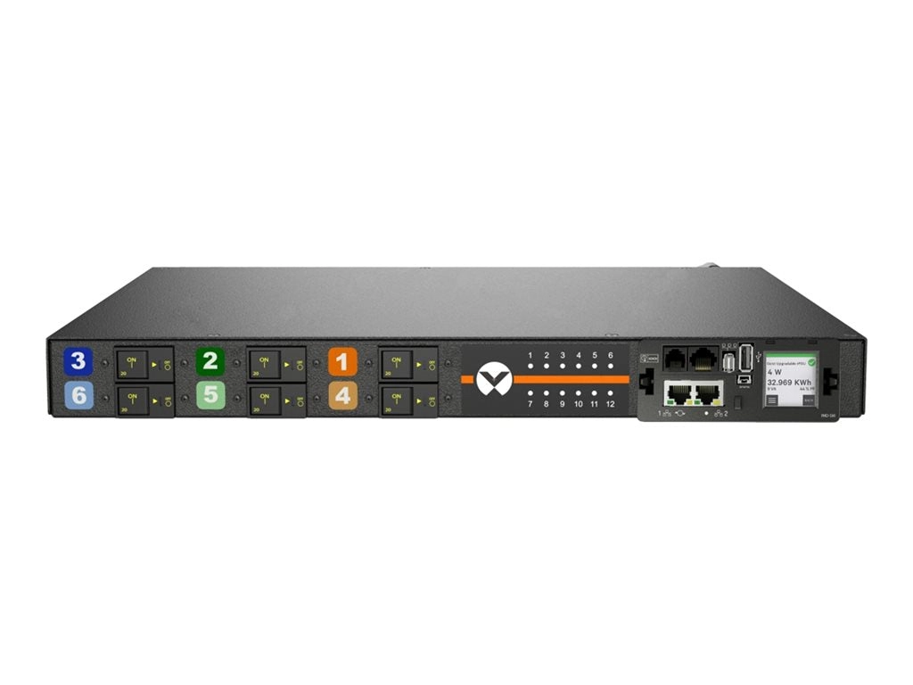 Geist Switched Outlet Level Monitoring MNU5M1R6-12CF13-3TL56A0H10-S - Power distribution unit (rack-mountable) - AC 200-240/346-415 VP7N31A4