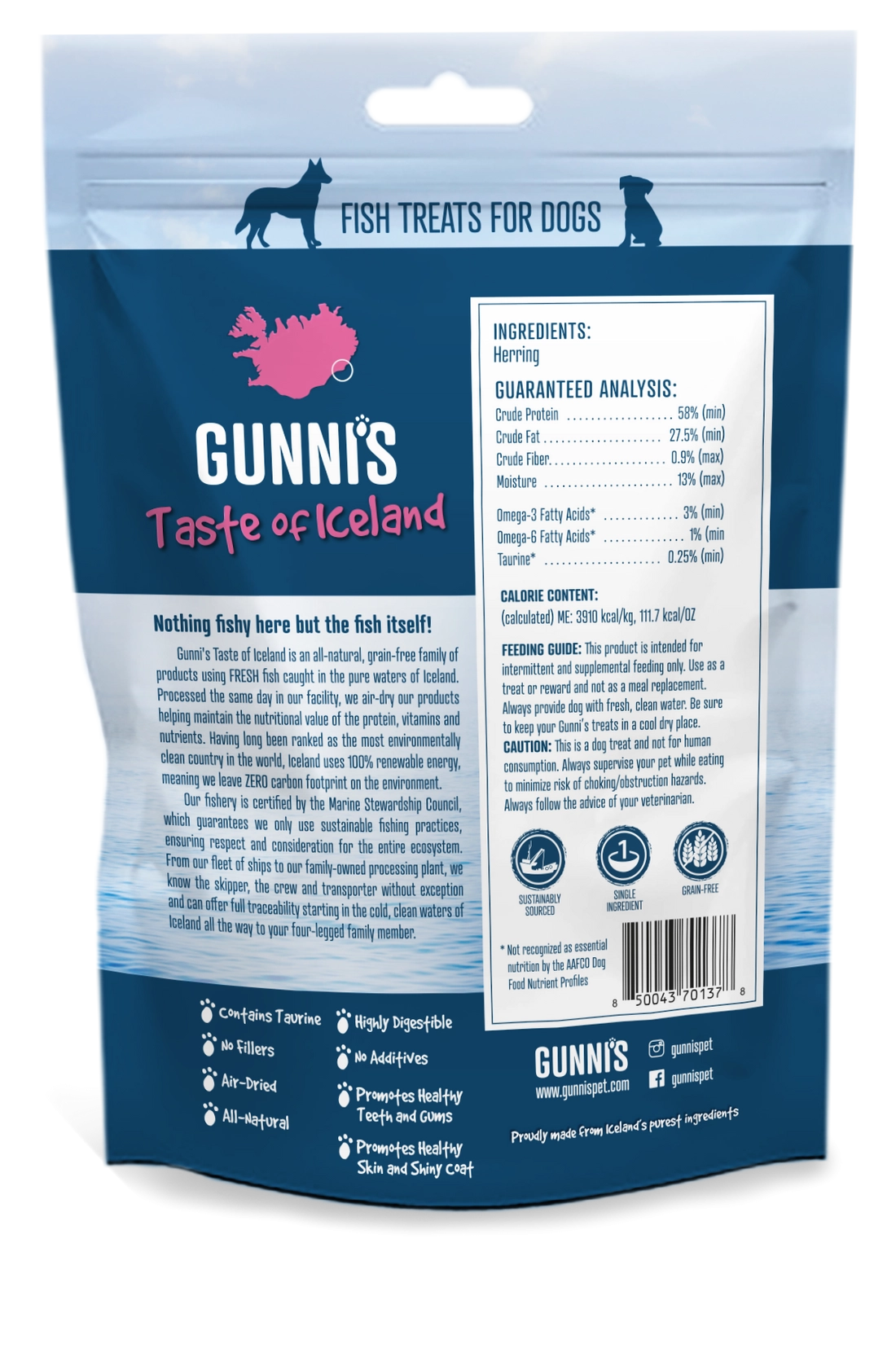 Gunni's Whole Herring Treats for Dogs