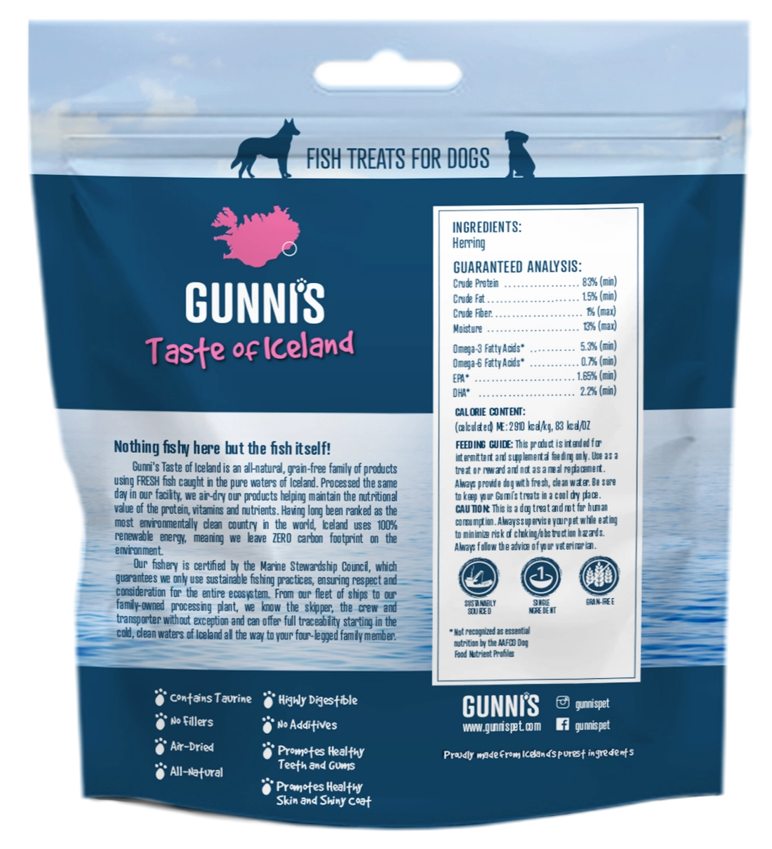 Gunni's Whole Herring Treats for Dogs