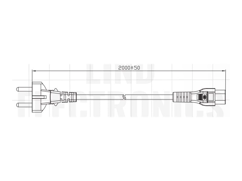 Lind - Power cable - power CEE 7/7 to IEC 60320 C5 - 6.6 ft CBLIP-F10820