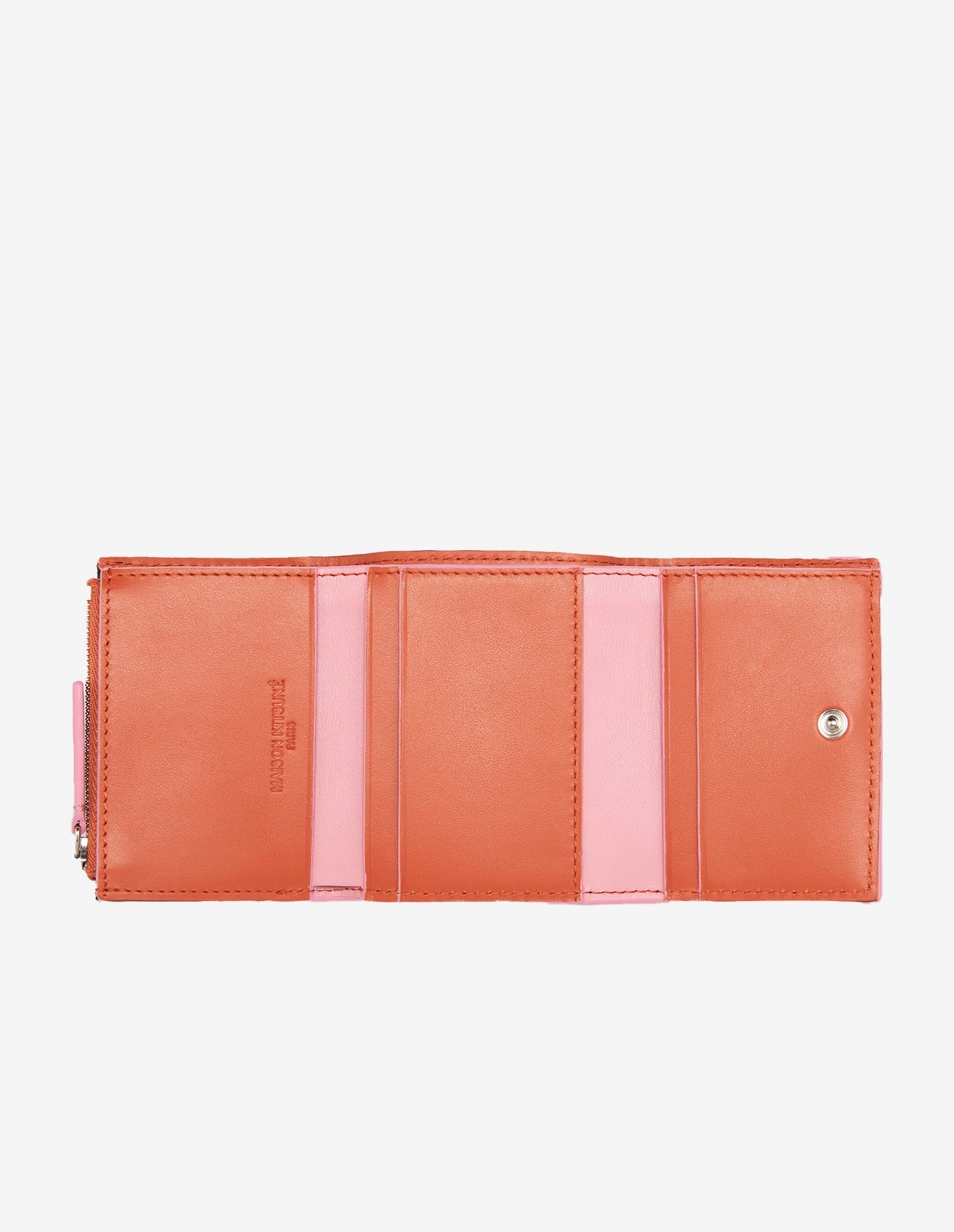 MAISON KITSUNÉ <br>PROFILE FOX ULTRA COMPACT WALLET WINE LEES