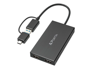 Portta - Adapter cable - 24 pin USB-C, USB Type A male to HDMI female - 4K30Hz support, 1080p support 107B-USB-HDMI-B