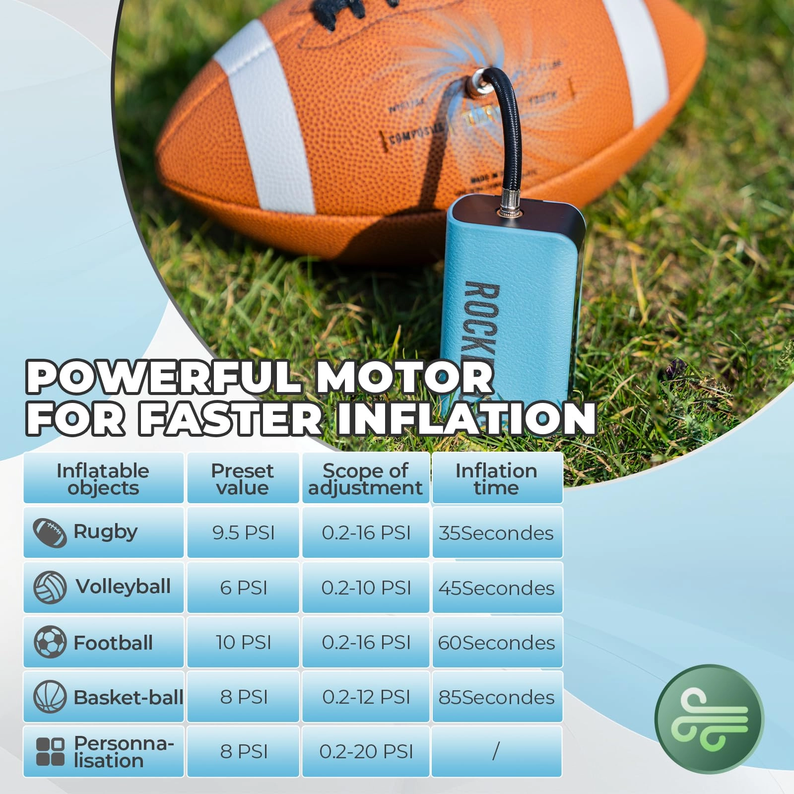 ROCKBROS AS3 Electric Smart Air Portable Fast Ball Pump