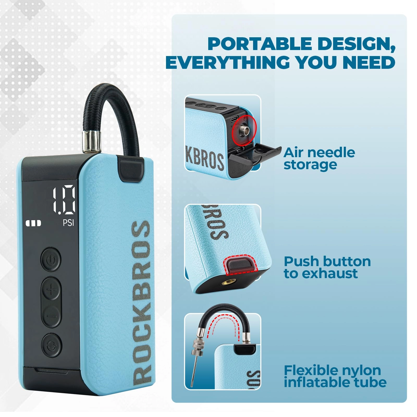ROCKBROS AS3 Electric Smart Air Portable Fast Ball Pump