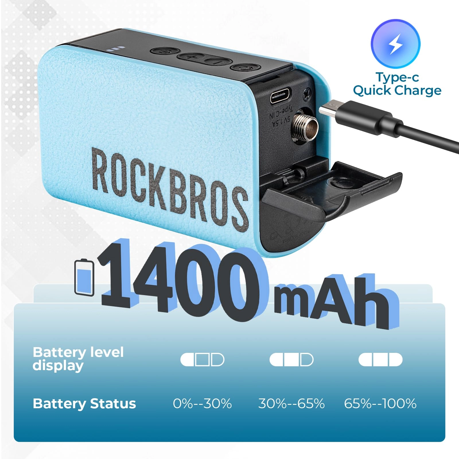ROCKBROS AS3 Electric Smart Air Portable Fast Ball Pump