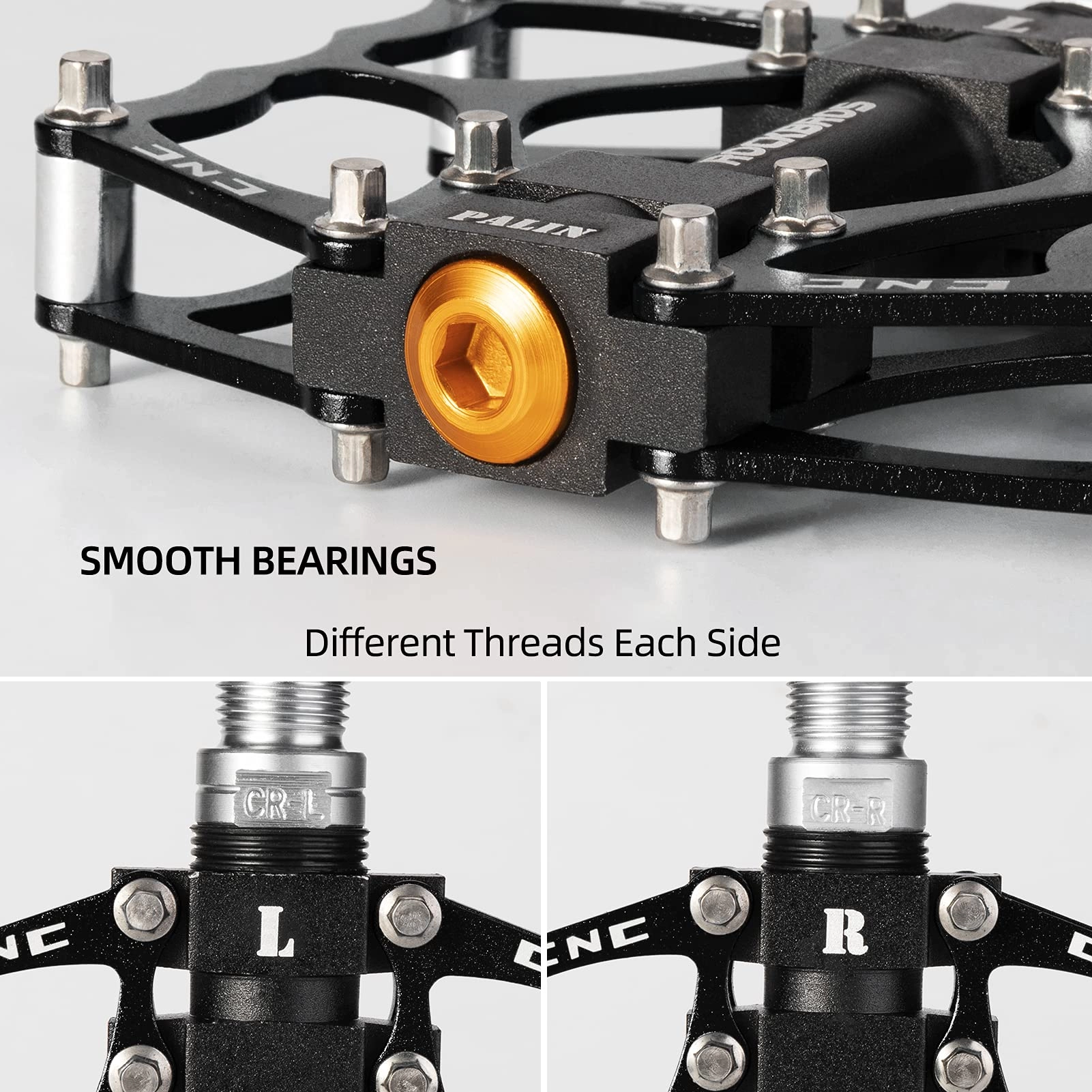 ROCKBROS Lightweight Aluminum Alloy Bike Pedals with Wide Platform Grip