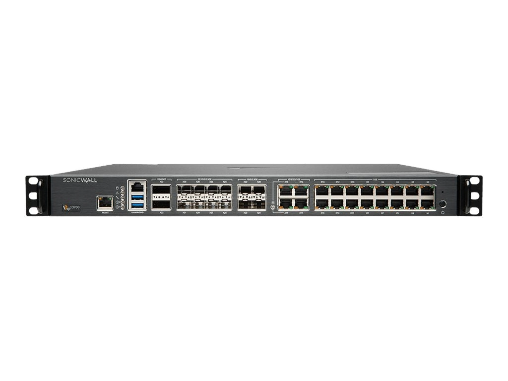 SonicWall NSsp 13700 - Advanced Edition - security appliance - 40GbE, 100GbE, 5GbE, 2.5GbE, 25GbE - 1U - SonicWALL Secure Upgrade 02-SSC-9612