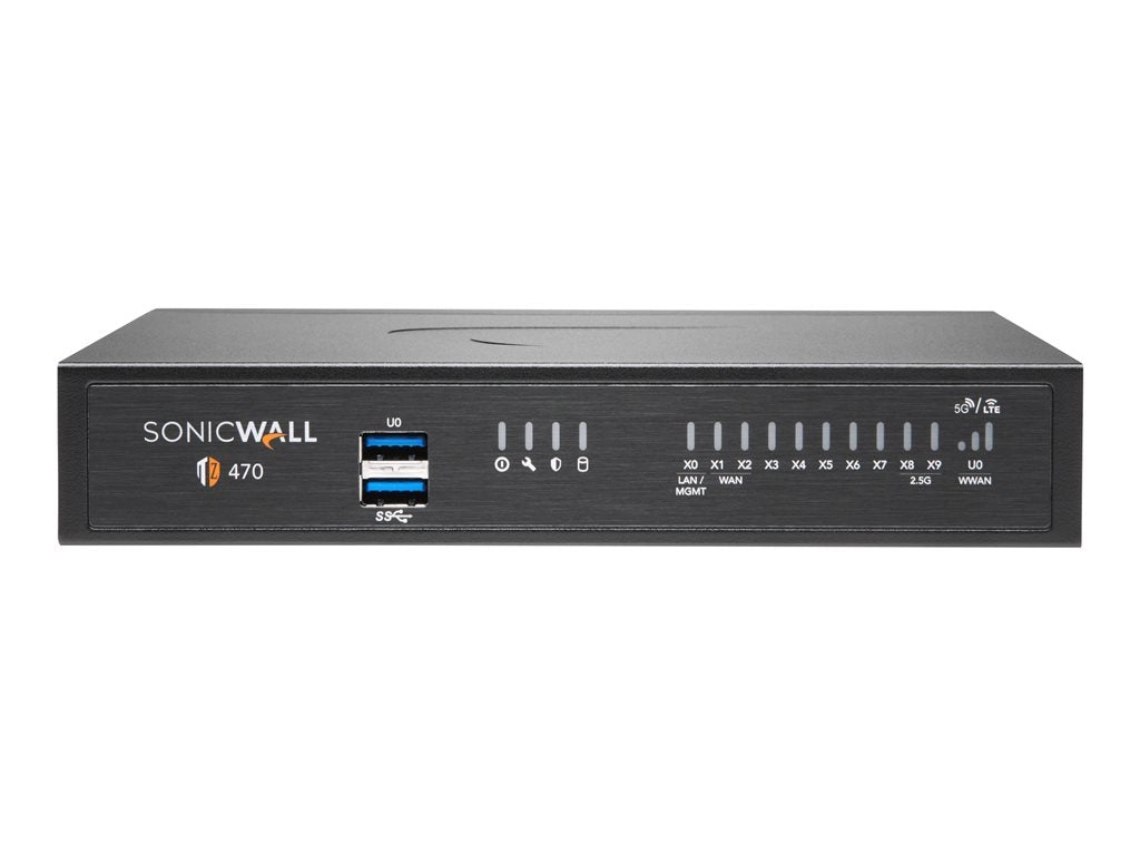 SonicWall TZ470 - Security appliance - 1GbE, 2.5GbE - NFR - desktop 02-SSC-6386