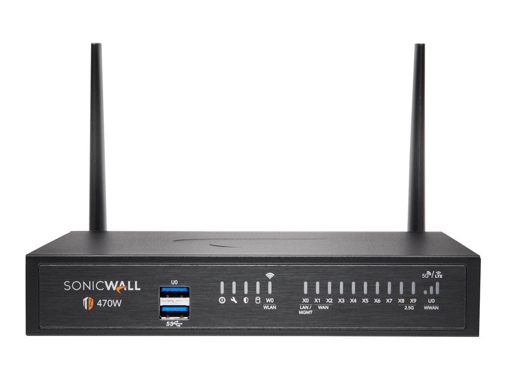 SonicWall TZ470W - Essential Edition - security appliance - 1GbE, 2.5GbE - Wi-Fi 5 - 2.4 GHz, 5 GHz - SonicWALL Secure Upgrade 02-SSC-6814