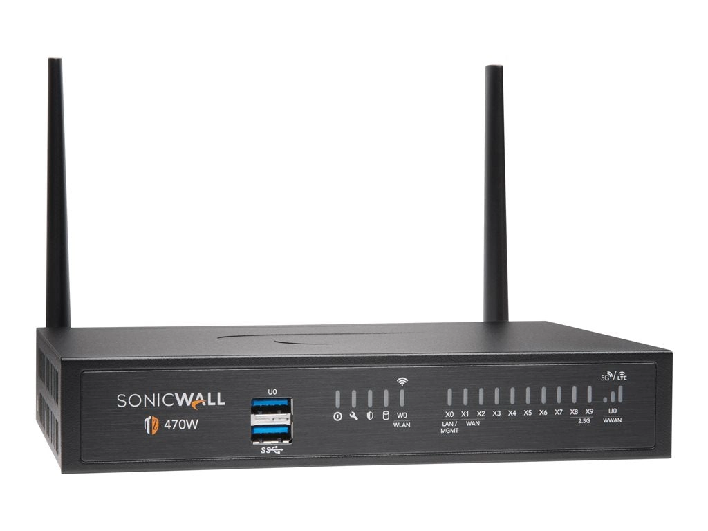 SonicWall TZ470W - Essential Edition - security appliance - 1GbE, 2.5GbE - Wi-Fi 5 - 2.4 GHz, 5 GHz - SonicWALL Secure Upgrade 02-SSC-6814