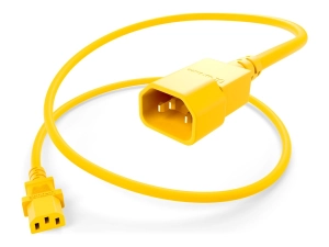 UNC Group - Power cable - power IEC 60320 C13 to IEC 60320 C14 - 250 V - 15 A - 7 ft - yellow PWCD-C13C14-15A-07F-YLW