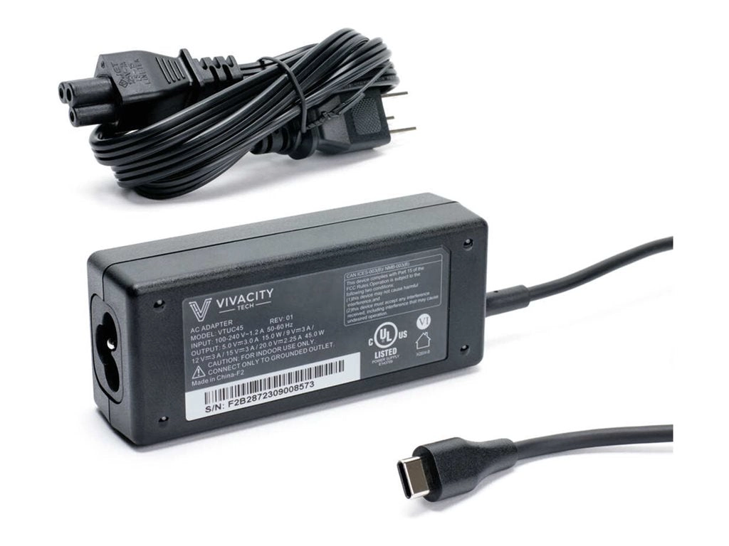 Vivacity Tech - USB-C power adapter - AC 100-240 V - 45 Watt VT-AD-USBC-45